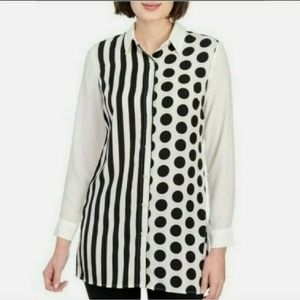 P Luca Milano Sz M button down top shirt stylish